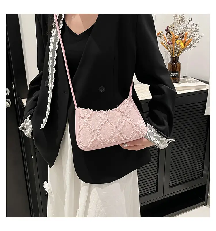 Pink Quilted Shoulder Crossbody Bag for Women — feature 15