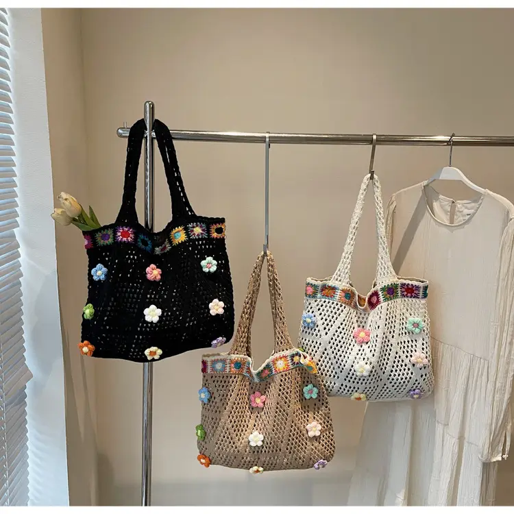 Women's Knitted Shoulder Bag Large Capacity Multi Color — feature 1