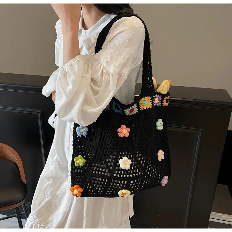 Women's Knitted Shoulder Bag Large Capacity Multi Color — feature 11