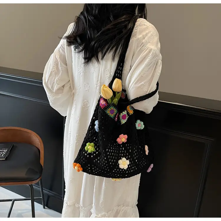 Women's Knitted Shoulder Bag Large Capacity Multi Color — feature 12