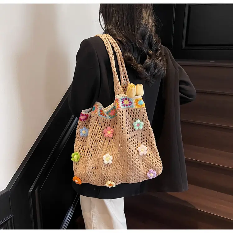 Women's Knitted Shoulder Bag Large Capacity Multi Color — feature 21