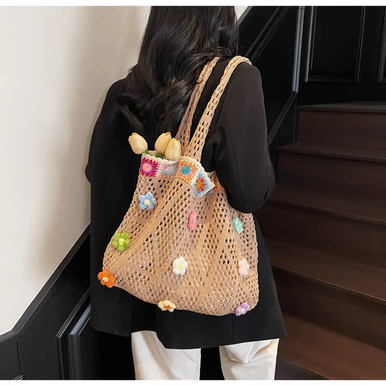 Women's Knitted Shoulder Bag Large Capacity Multi Color — feature 23