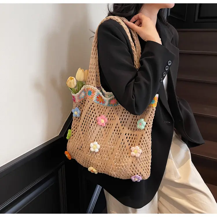 Women's Knitted Shoulder Bag Large Capacity Multi Color — feature 24