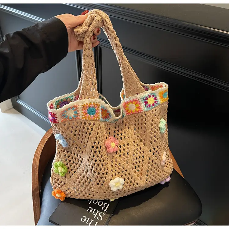Women's Knitted Shoulder Bag Large Capacity Multi Color — feature 42
