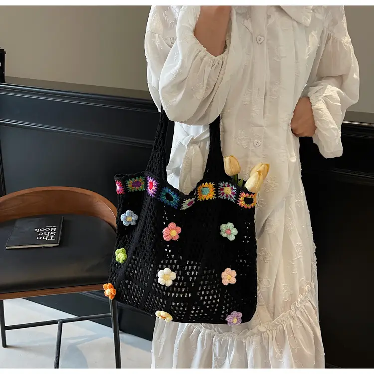Women's Knitted Shoulder Bag Large Capacity Multi Color — feature 7