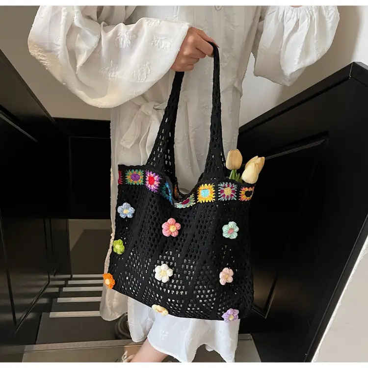Women's Knitted Shoulder Bag Large Capacity Multi Color — feature 8