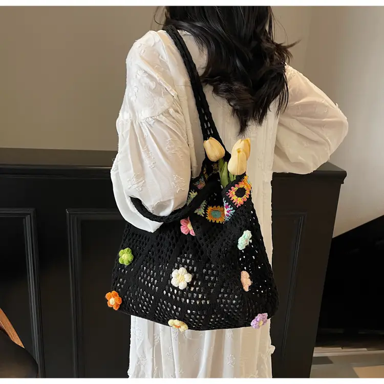 Women's Knitted Shoulder Bag Large Capacity Multi Color — feature 9