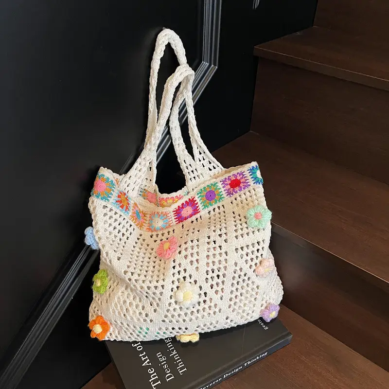 Women's Knitted Shoulder Bag Large Capacity Multi Color