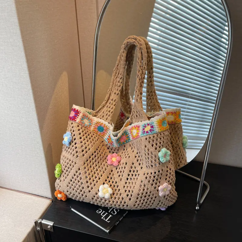 Women's Knitted Shoulder Bag Large Capacity Multi Color
