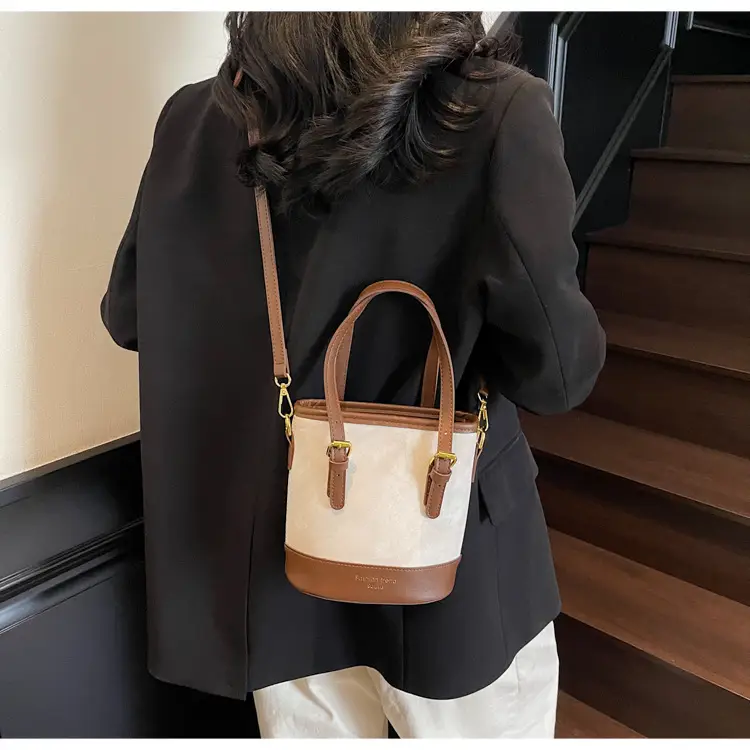 Trendy Women's Shoulder Crossbody Bag Blue Brown Leather — feature 20