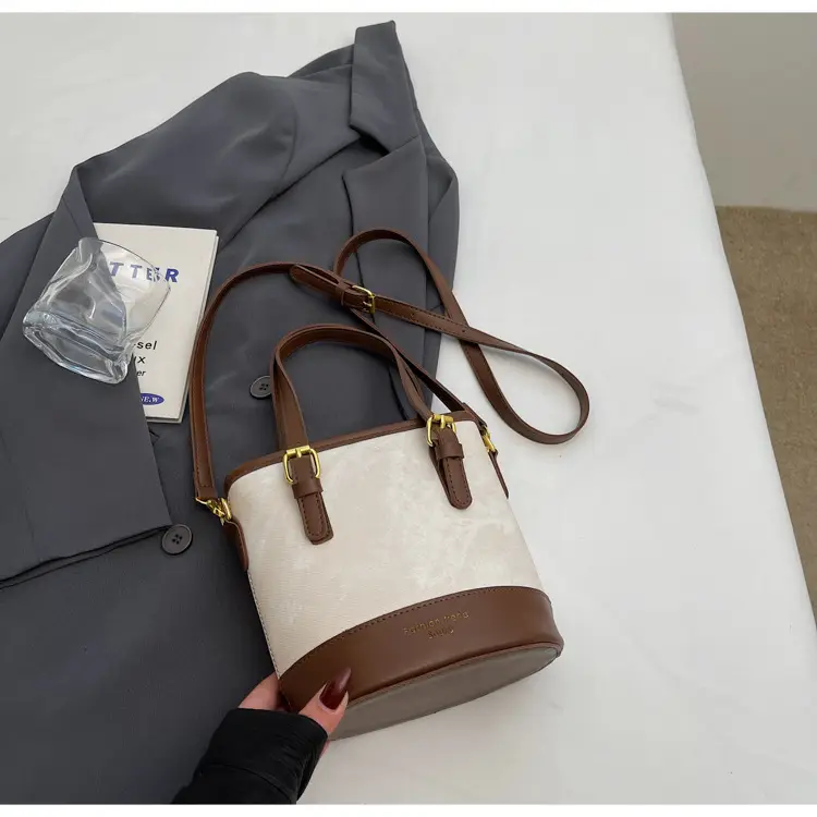 Trendy Women's Shoulder Crossbody Bag Blue Brown Leather — feature 26