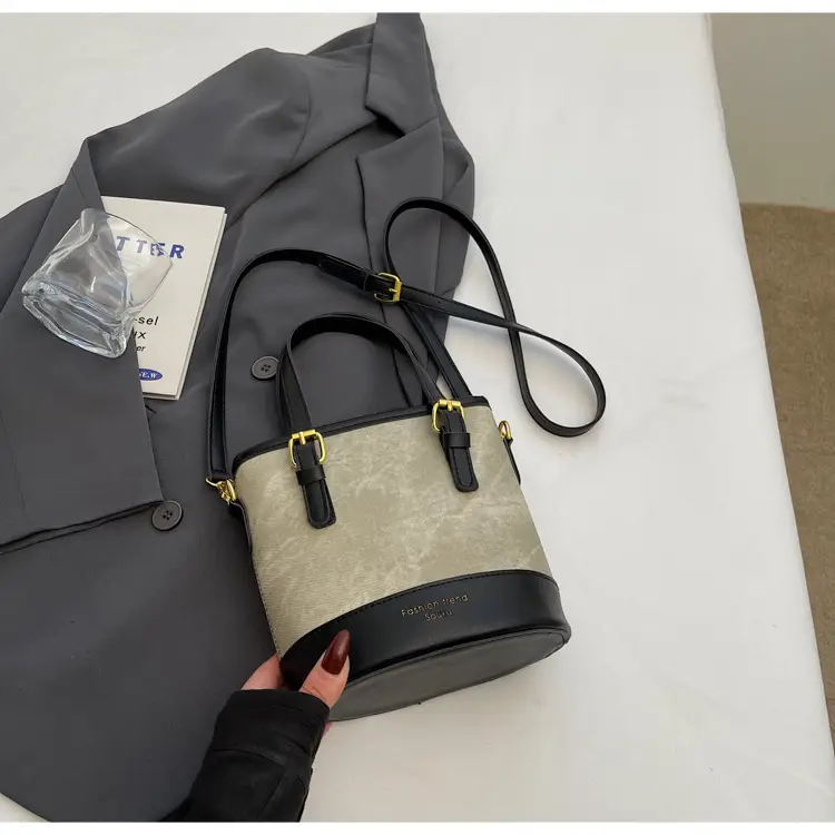 Trendy Women's Shoulder Crossbody Bag Blue Brown Leather — feature 32