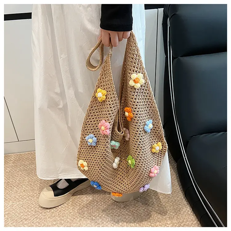 Women's Flower Hollow-out Woven Bag Large Capacity — feature 15