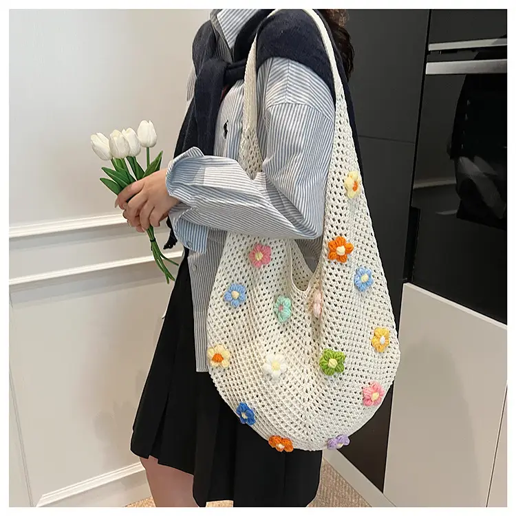 Women's Flower Hollow-out Woven Bag Large Capacity — feature 21