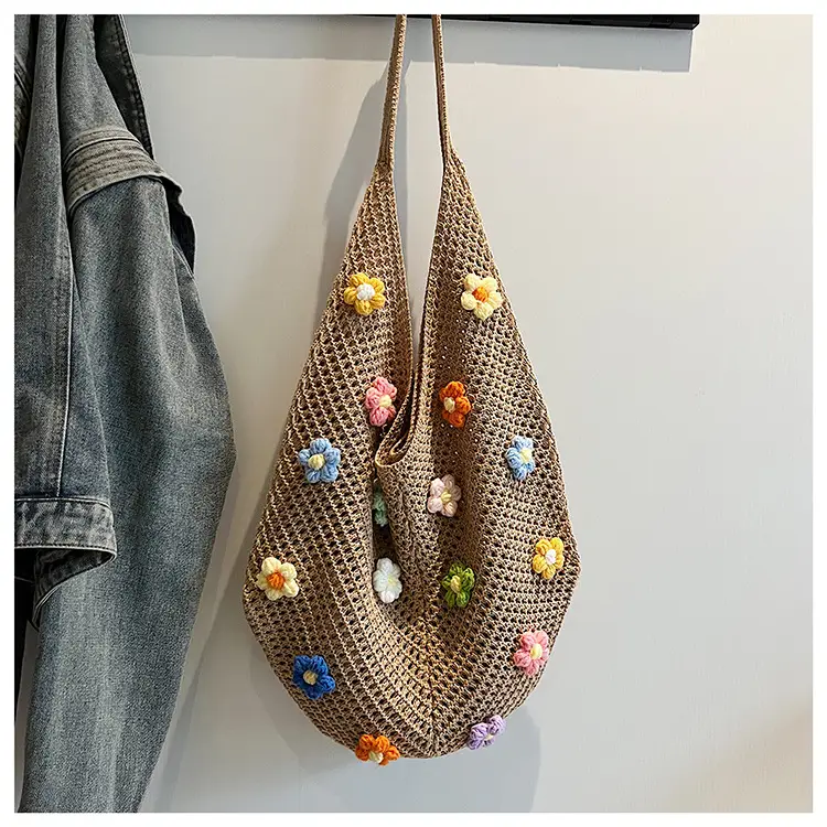 Women's Flower Hollow-out Woven Bag Large Capacity — feature 33