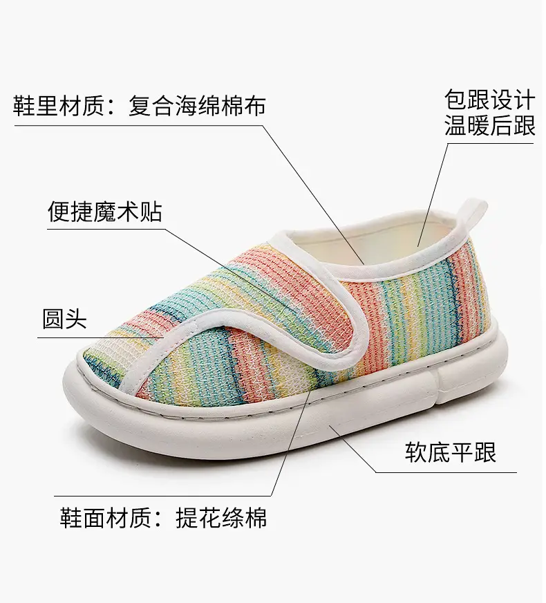 Thin Postpartum Shoes for Women Spring and Summer Thick-Soled Velcro Home Maternity Bag Heel Soft-Soled Cotton Slippers Non-Slip Wholesale — feature 5