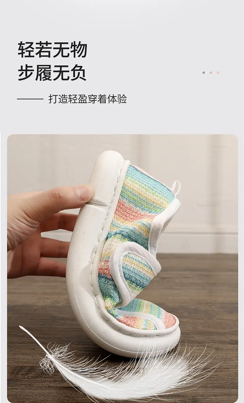 Thin Postpartum Shoes for Women Spring and Summer Thick-Soled Velcro Home Maternity Bag Heel Soft-Soled Cotton Slippers Non-Slip Wholesale — feature 7