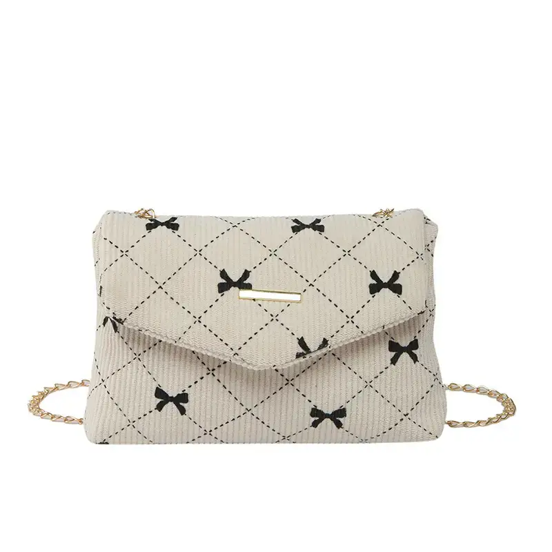 2025 New Bow Print Corduroy Shoulder Bag - Image 11