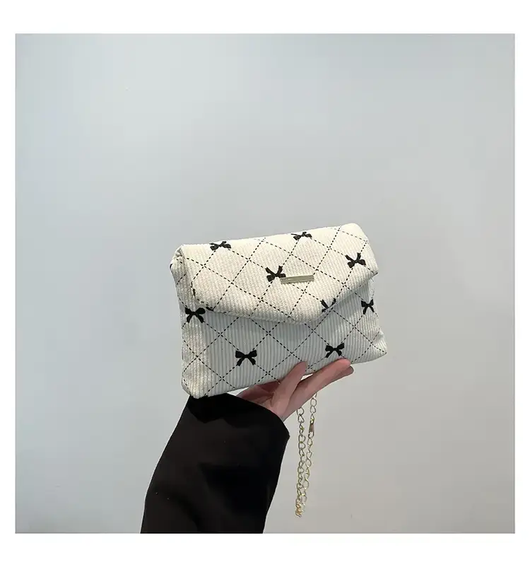 2025 New Bow Print Corduroy Shoulder Bag — feature 23