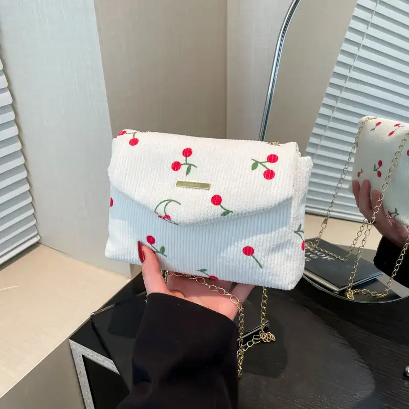 2025 New Bow Print Corduroy Shoulder Bag - Image 2