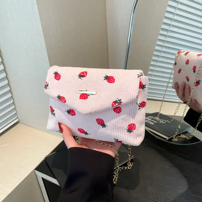 2025 New Bow Print Corduroy Shoulder Bag - Image 4