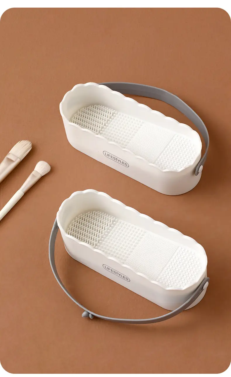 Fasola Makeup Brush Cleaning Box White Silicone Scrubber — feature 16
