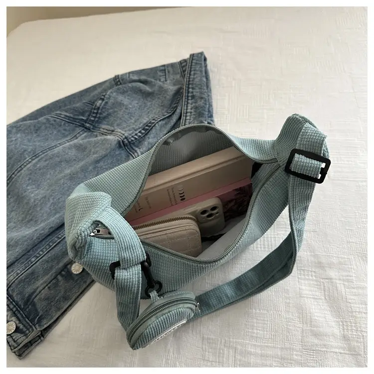 Corduroy Shoulder Crossbody Bag White 2026 — feature 15