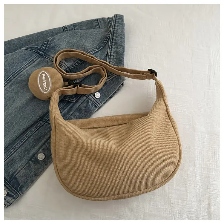 Corduroy Shoulder Crossbody Bag White 2026 — feature 17