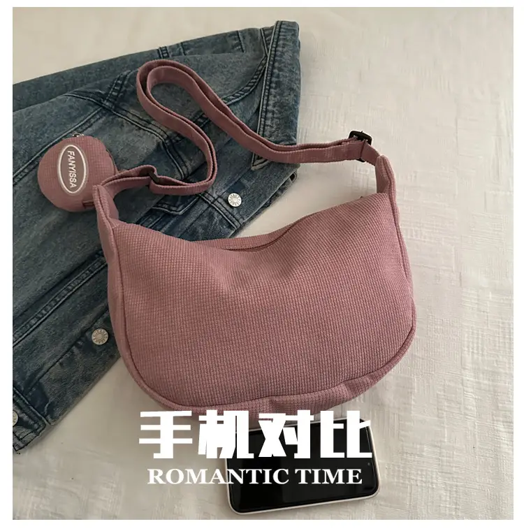 Corduroy Shoulder Crossbody Bag White 2026 — feature 2