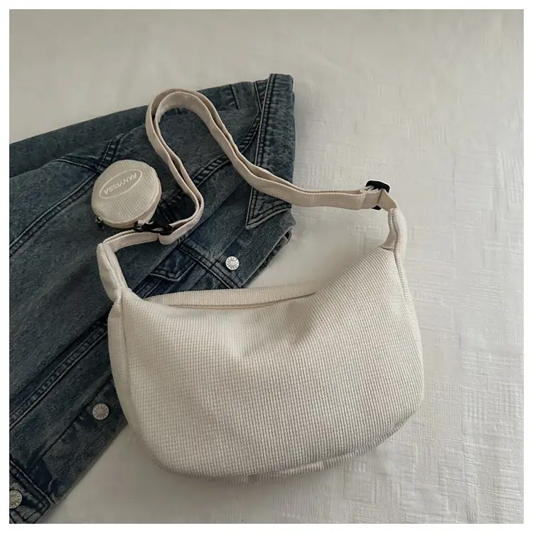 Corduroy Shoulder Crossbody Bag White 2026 — feature 32