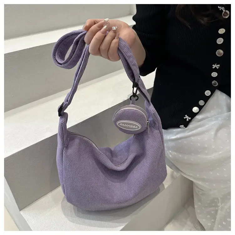 Corduroy Shoulder Crossbody Bag White 2026 — feature 36