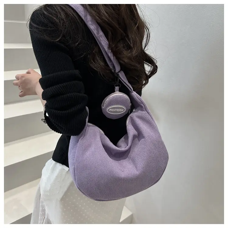 Corduroy Shoulder Crossbody Bag White 2026 — feature 38