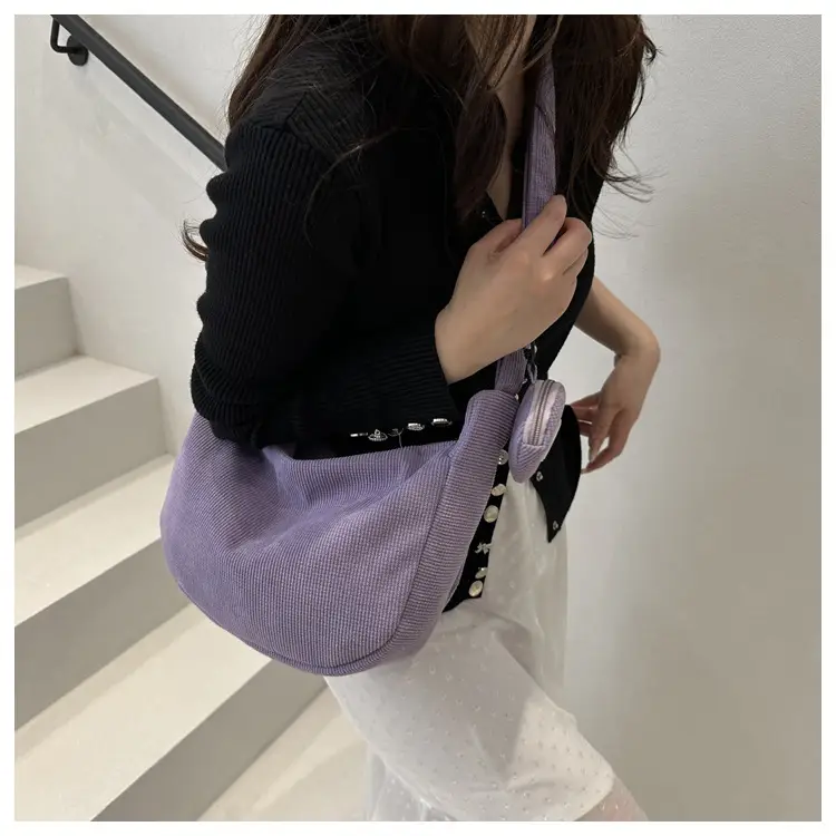 Corduroy Shoulder Crossbody Bag White 2026 — feature 40
