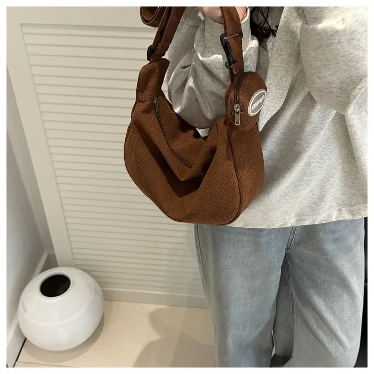 Corduroy Shoulder Crossbody Bag White 2026 — feature 42