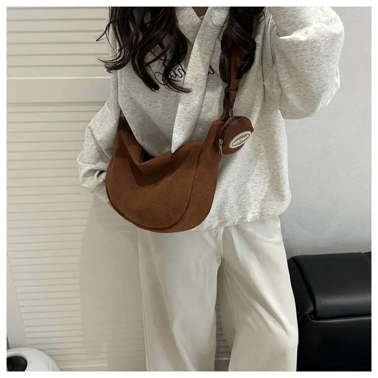 Corduroy Shoulder Crossbody Bag White 2026 — feature 46