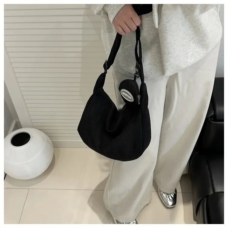 Corduroy Shoulder Crossbody Bag White 2026 — feature 50