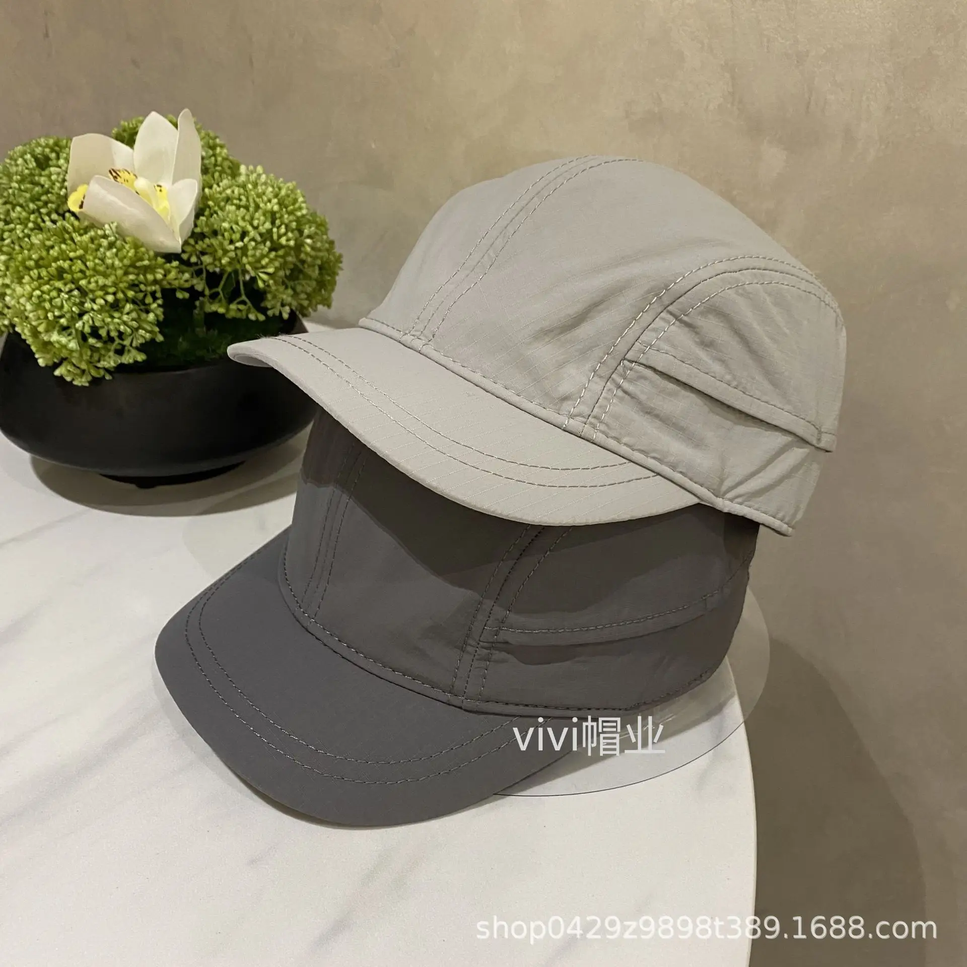 Men's Grey Baseball Cap Summer Quick Dry Breathable