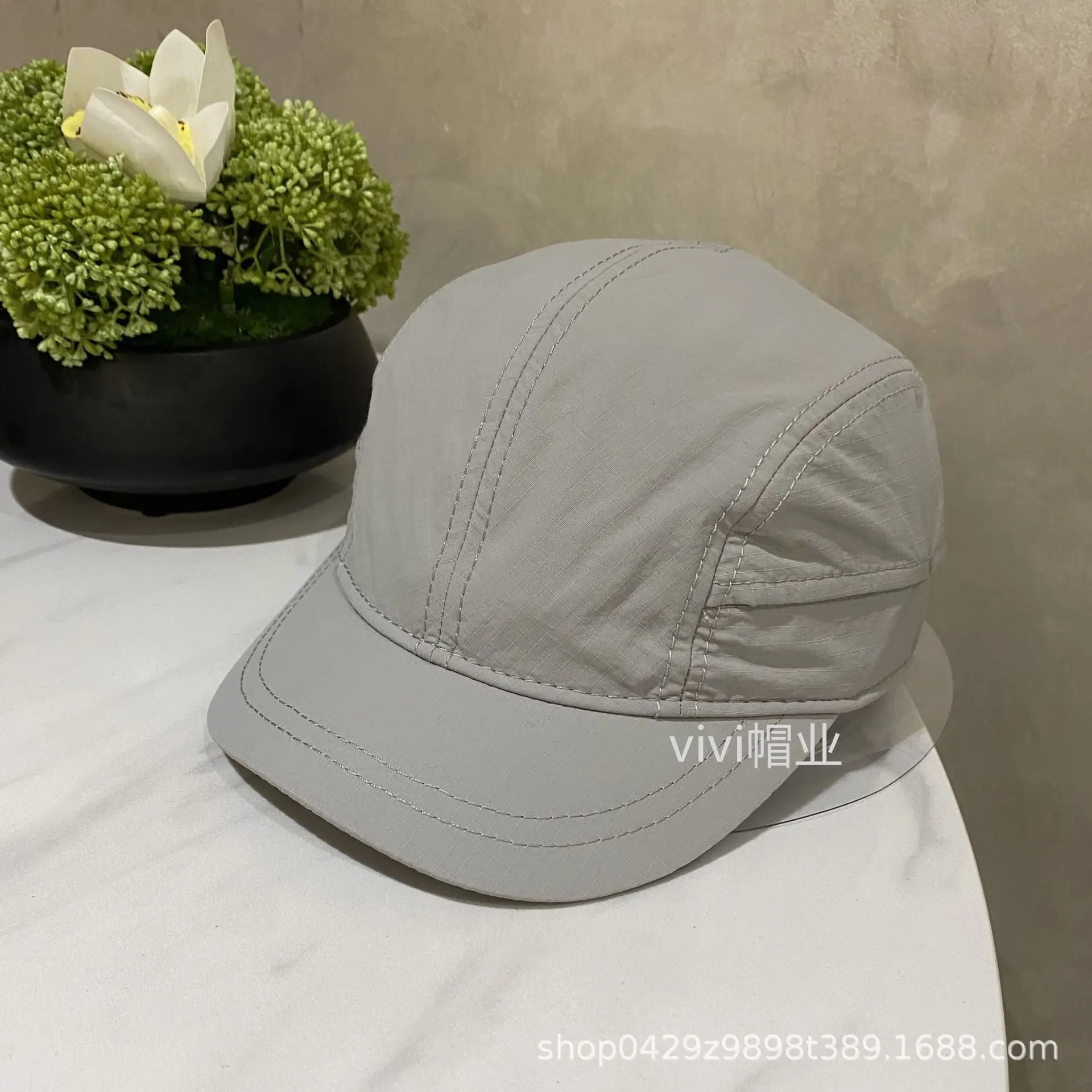 Men's Grey Baseball Cap Summer Quick Dry Breathable