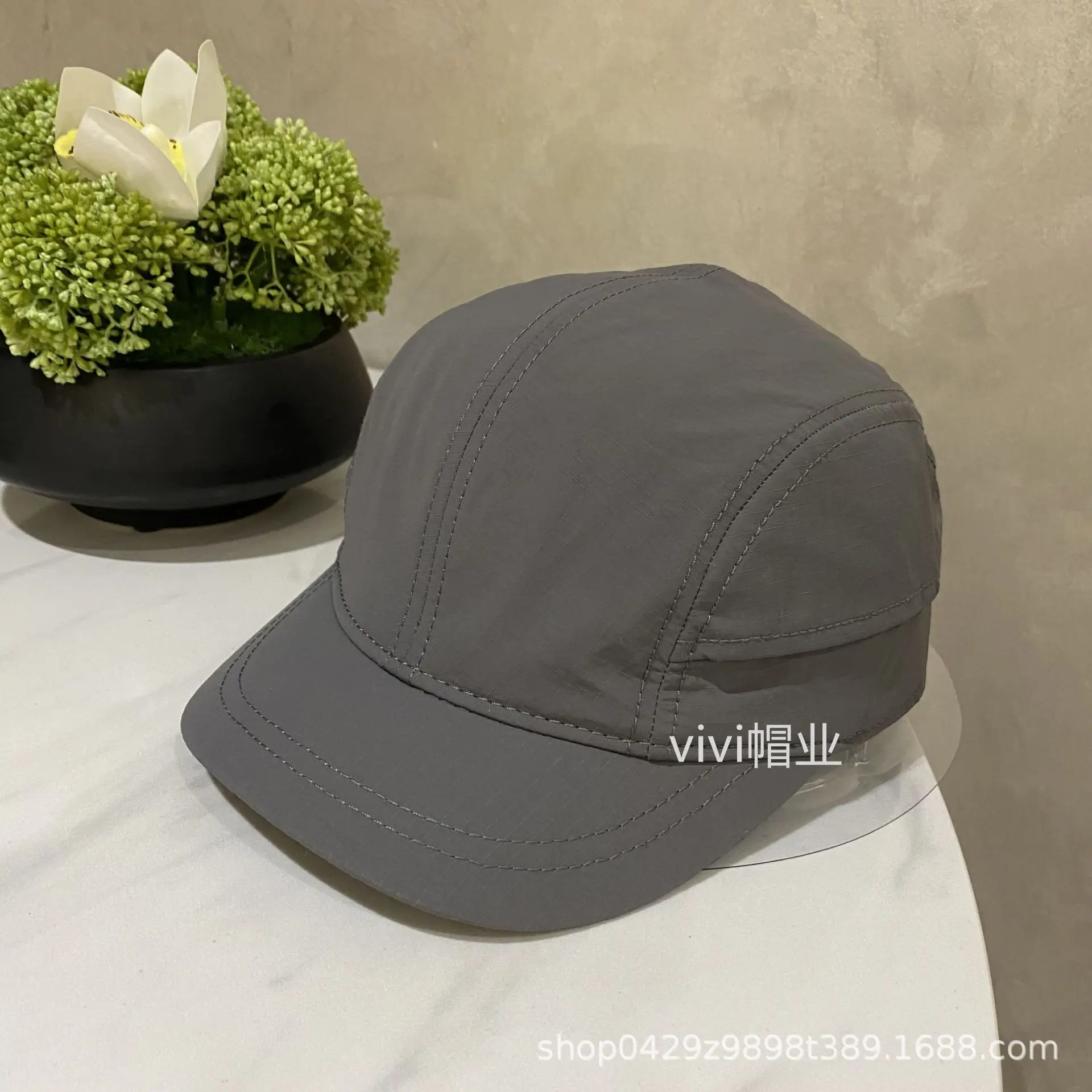 Men's Grey Baseball Cap Summer Quick Dry Breathable