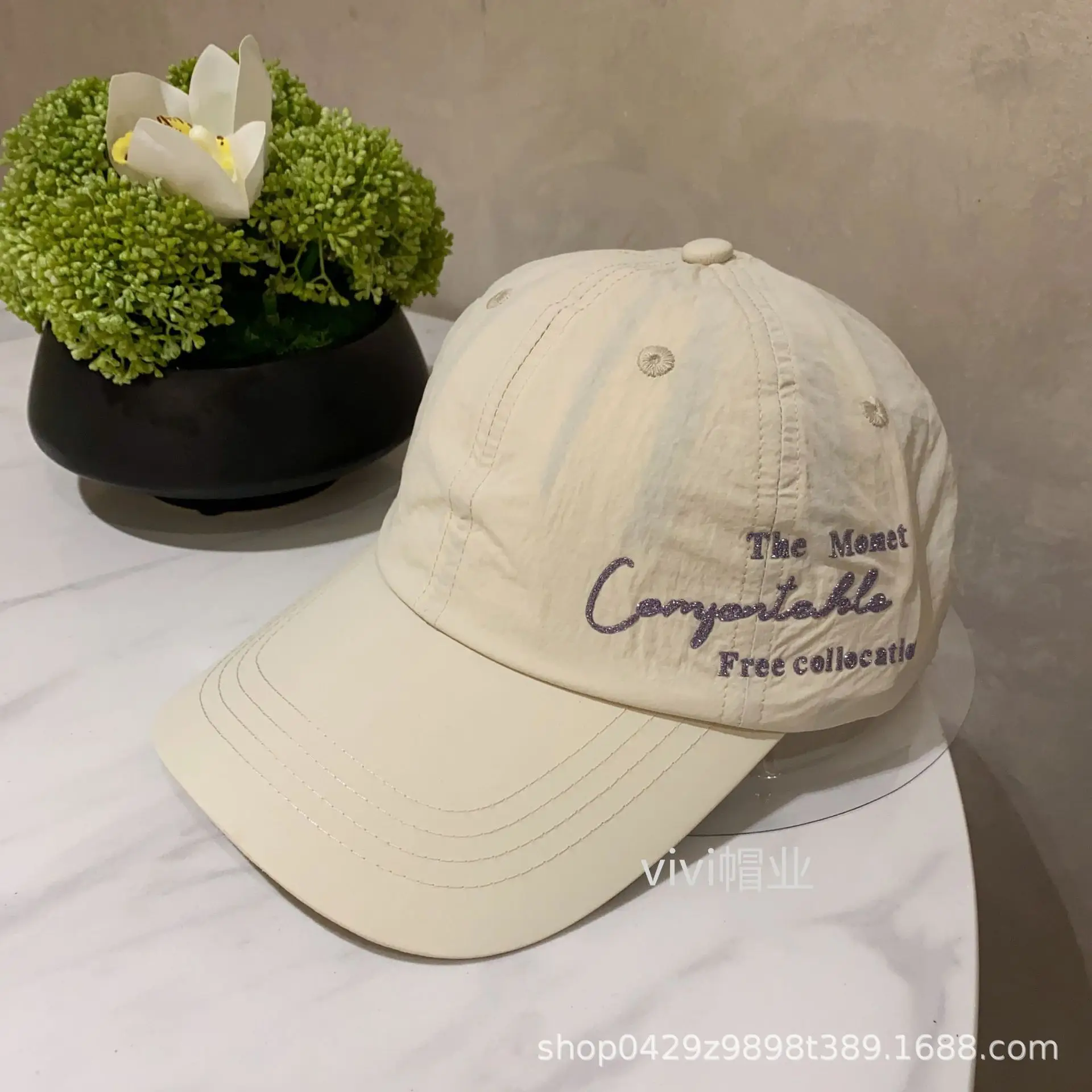 Men's Orange Casual Cap with Lettering - Image 3