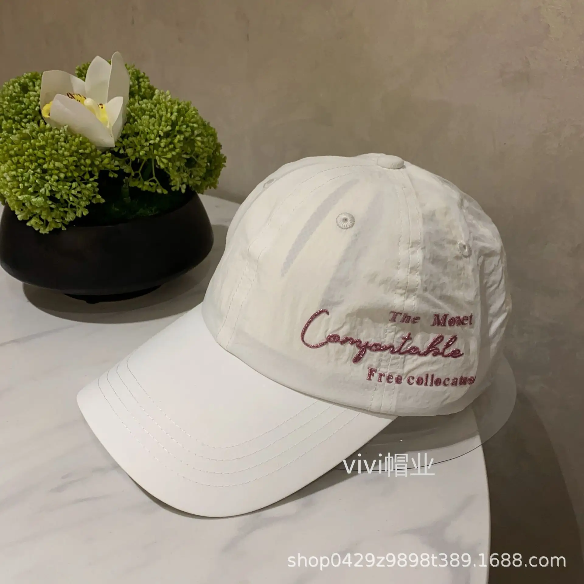 Men's Orange Casual Cap with Lettering - Image 2