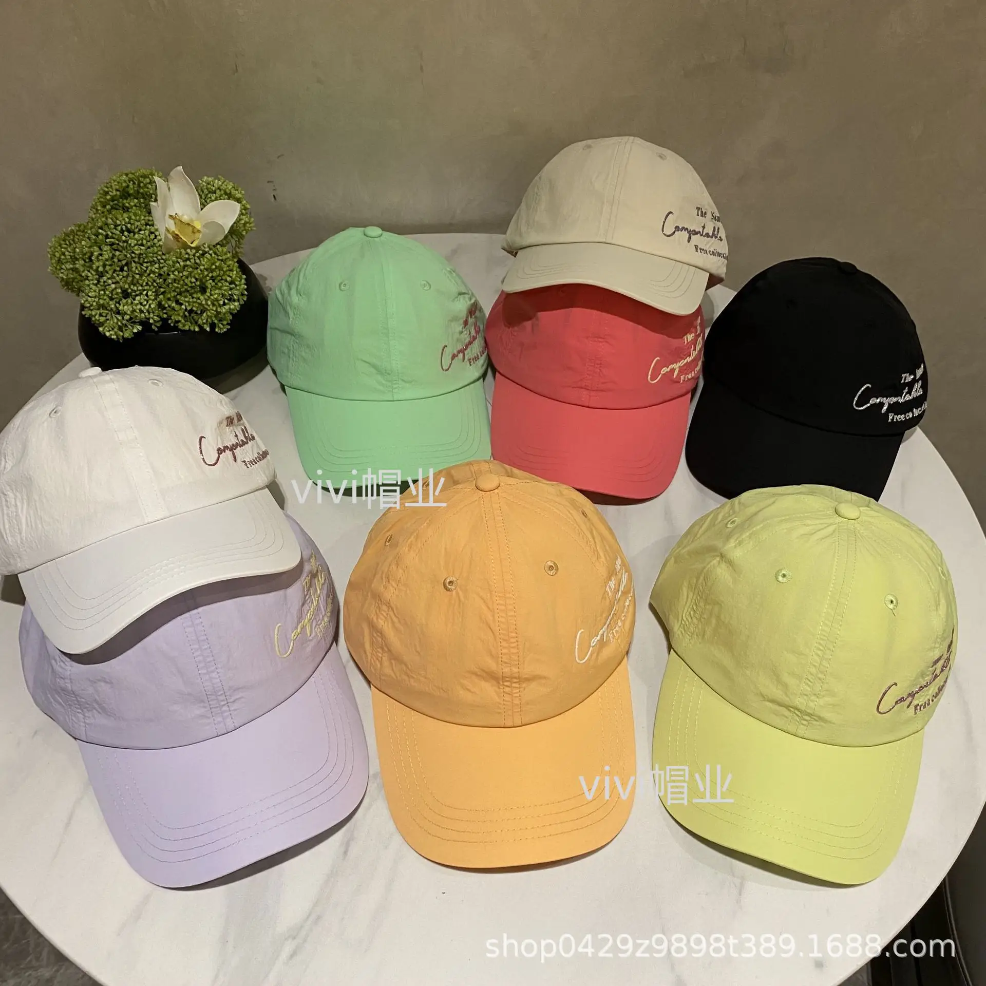 Men's Orange Casual Cap with Lettering — feature 2