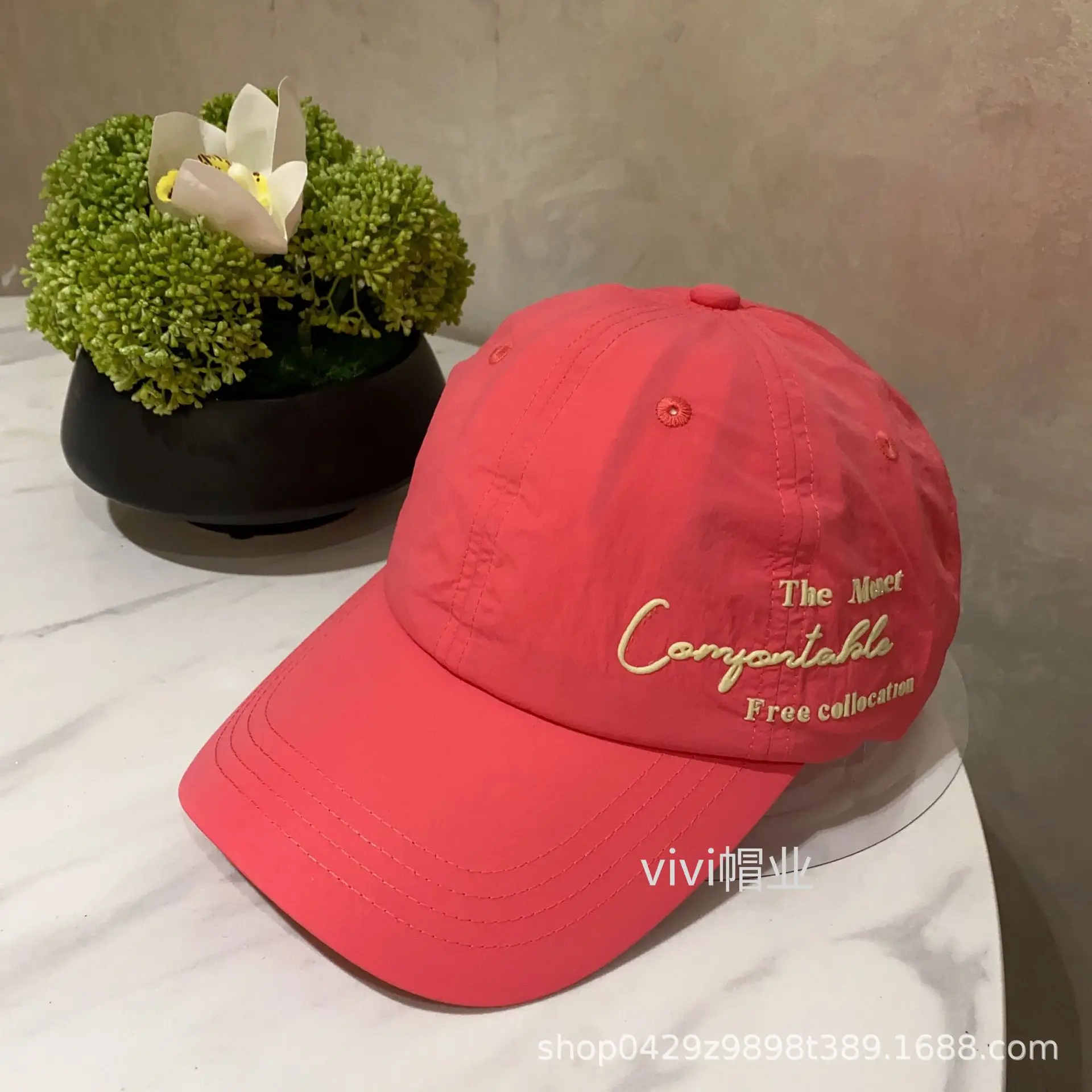 Men's Orange Casual Cap with Lettering - Image 4