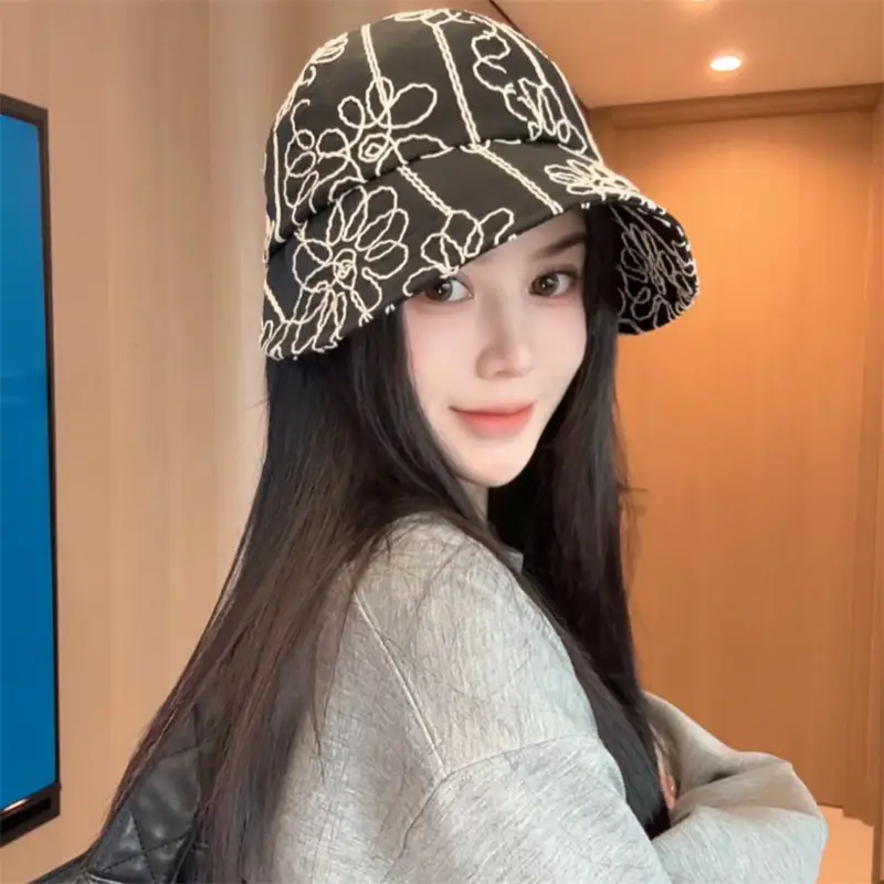 Japanese Vintage Jacquard Hat Sunscreen Cap Wide Brim - Image 2