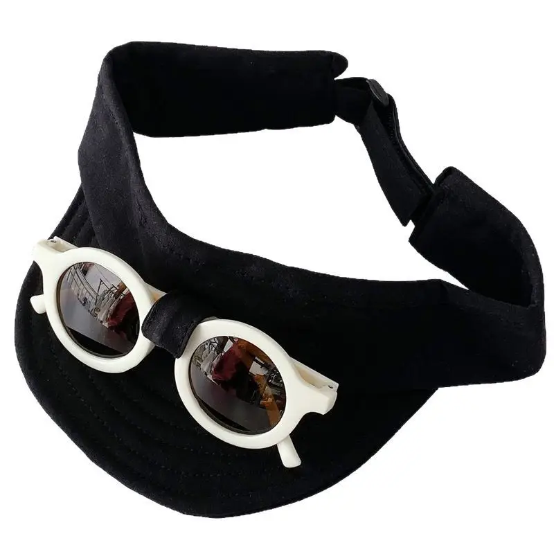 Baby Sunscreen Hat with Sunglasses Brown Adjustable Cap - Image 11