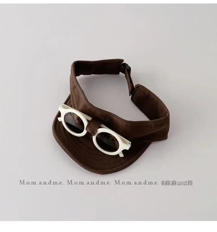 Baby Sunscreen Hat with Sunglasses Brown Adjustable Cap — feature 10