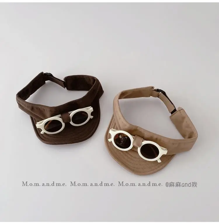 Baby Sunscreen Hat with Sunglasses Brown Adjustable Cap — feature 4