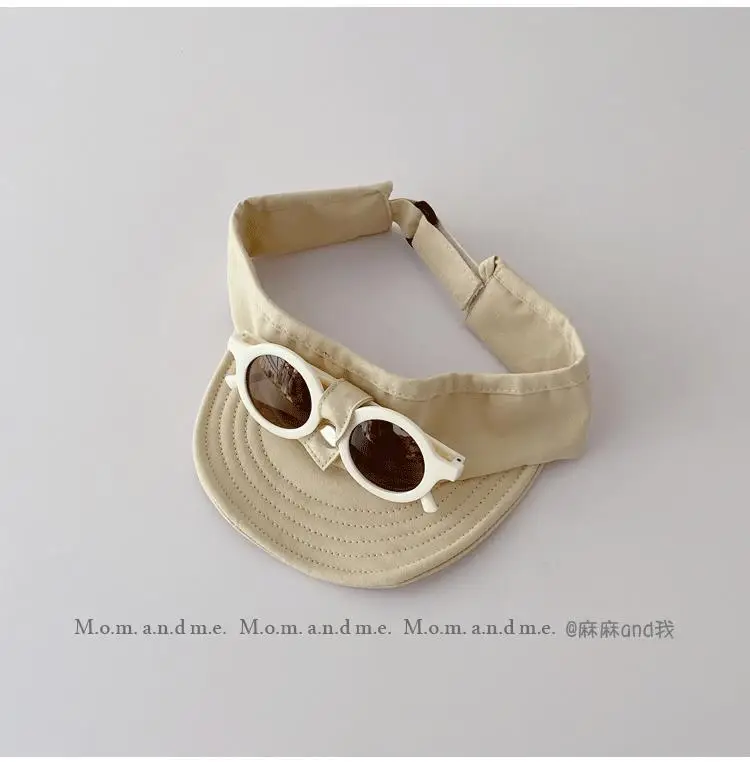 Baby Sunscreen Hat with Sunglasses Brown Adjustable Cap — feature 7