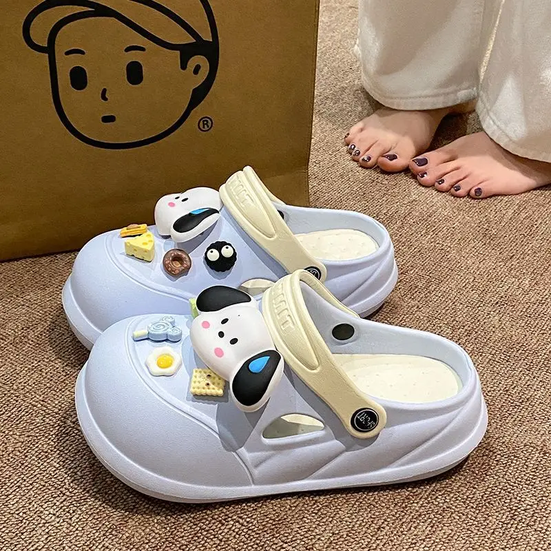 Cartoon Clogs for Women to Wear Outside, Versatile Thick-Soled Non-Slip Cold Sweat Removable Eva Cute Baotou Slippers for Dogs - Image 29