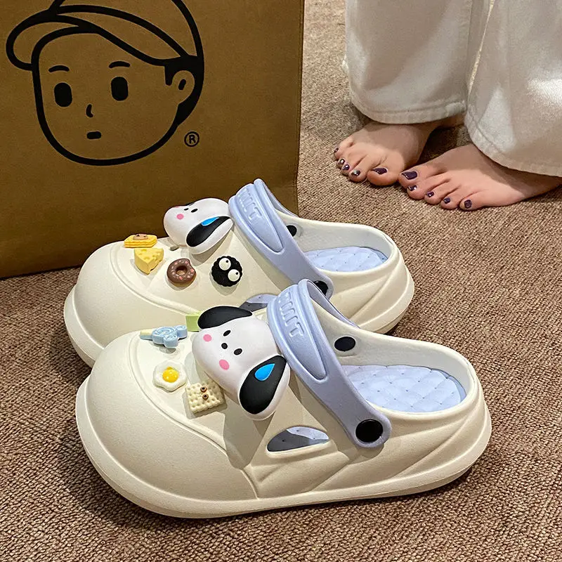 Cartoon Clogs for Women to Wear Outside, Versatile Thick-Soled Non-Slip Cold Sweat Removable Eva Cute Baotou Slippers for Dogs - Image 30